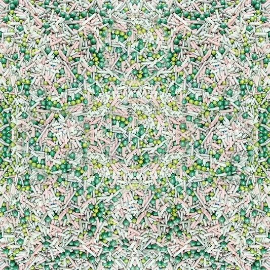 Confect Fusion Sprinkle Mix | Green & White Confetti Blend for Cake Decorating | Edible Pastel Sprinkles for Cupcakes, Cookies & Desserts | Baking Toppings | Vegan, Gluten-Free, Soy-Free, Dairy-Free, Palm Oil-Free – 4.2 Oz