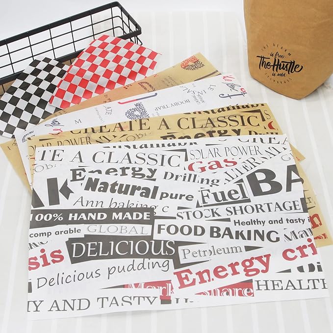 Premium Deli Paper 12"x12"- 200 Pack - Water & Grease Resistant, Greaseproof Liners for Food Boats - Pre Cut Deli Sandwich Wrappers - Food Basket Sheets for BBQ, Picnic, Tray Liner