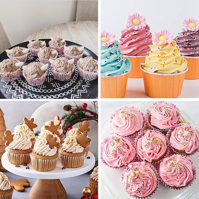 #1M #2D #4B #6B Large Piping Nozzles, 4 pcs Stainless Steel Seamless Icing Piping Tips Set for Cupcakes and Baking