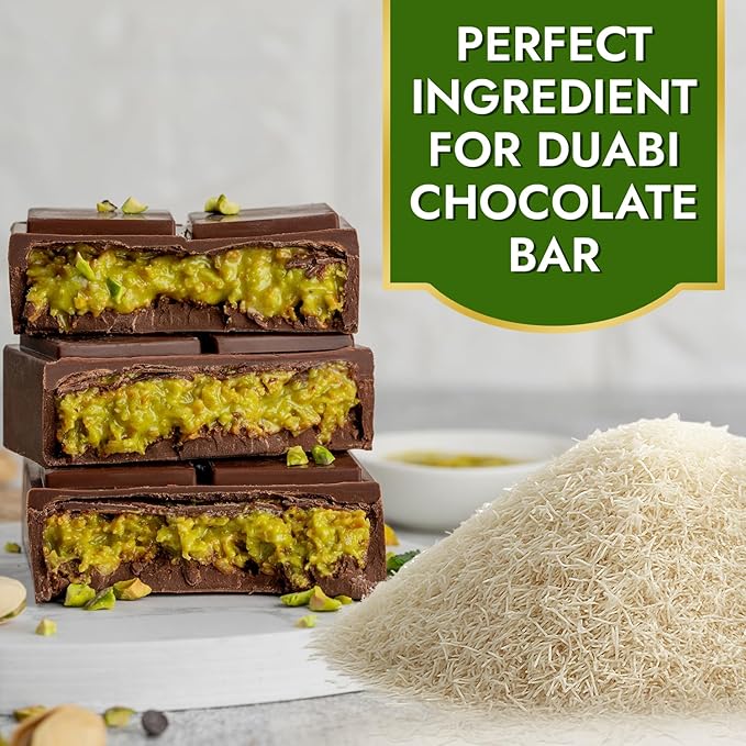 Dolce Calma Bulk Dried Kataifi Dough 22 lb Large Pack | Kadayif for Dubai Chocolate Bar, Kunafa & Baklava Desserts | Shredded Fillo for Bakery & Catering Use