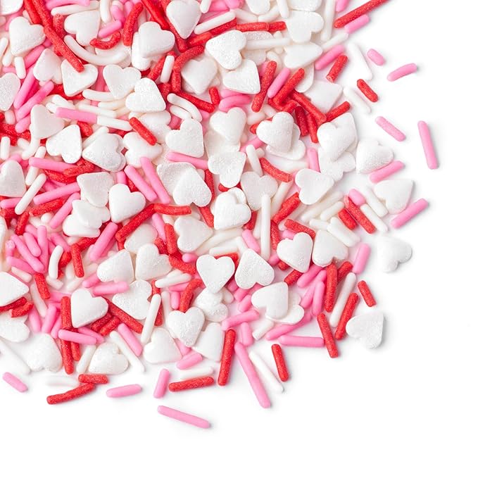 Sweets Indeed Sprinkles Bulk 10 ounce Edible Sprinkle Mix Perfect for Cake Decorations Baking Ice Cream Cookies Cupcake Topper (Sweatheart Jimmies)