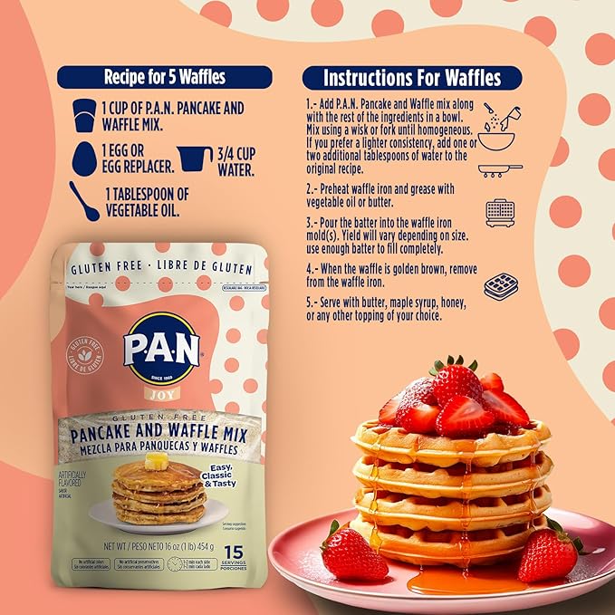 P.A.N Pancake and Waffle Mix – Gluten Free 1 lb. (6 Pack)