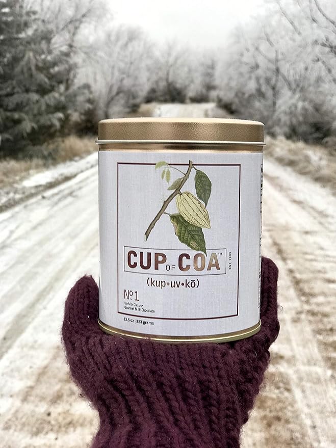 Cup of Coa Cocoa Tin | Gourmet Cocoa Powder | Frothy Head & Creamy Base | Natural Ingredients | Can be served Hot & Cold | Best Hot Chocolate | Best Rich Drink | Made in USA