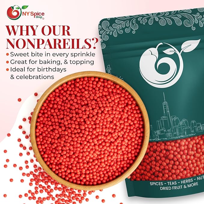 NY Spice Shop Nonpareils Collection (1 Pound, Red Nonpareils)