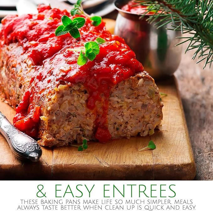 PLASTICPRO [5 Lb 10 Pack Disposable Loaf Pans Aluminum Tin Foil Meal Prep Bakeware - Cookware Perfect for Baking Cakes, Bread, Meatloaf, Lasagna 5 Pound 12.5'' X 6.25'' X 3.5''