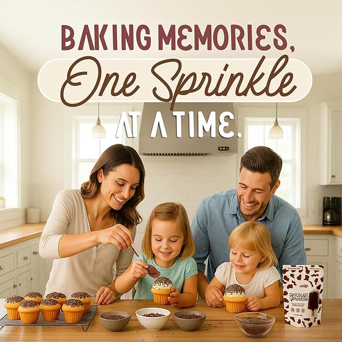 Snackathon Sprinkles for Baking & Decorating, Chocolate Sprinkles, 2.2 LB Bulk Brown Jimmies in Resealable Pouch – Rich Cocoa Flavor for Cupcakes, Cookies, and Desserts