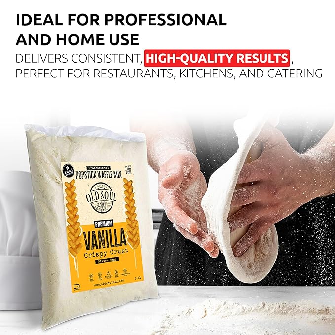 OldSoul Professional Popstick Waffle Mix | Stick Waffles Dough Mix | 30 Lbs | Vanilla Flavor | 672 Waffles (30 Lbs, Gluten Free)