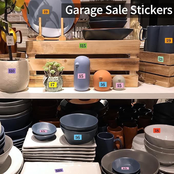 Starboling Garage Sale Stickers, 4050 Pcs 1/2" X 3/4" Yard Sale Price Labels, Rectangular Preprinted Price Labels for Flea Market