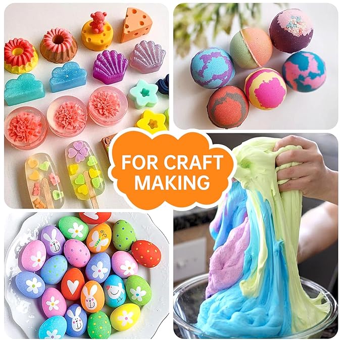 Food Coloring Liquid - 6 Colors x 10 ml Water-Based Concentrated Food Dye for Slime, Baking, Icing, Cake Decorating & Easter Eggs