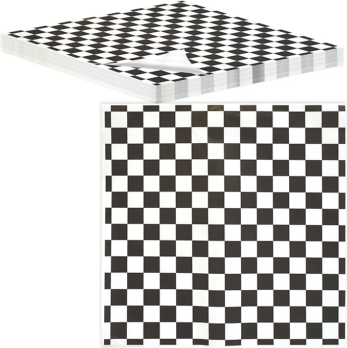 Better Kitchen Products 300-Count Extra Large Checkered Deli Dry Wax Paper Sheets, 15 x 15 inch, Greaseproof Deli Wrap for Foodservice, Food Basket Liners, Disposable Liners for Food Concession