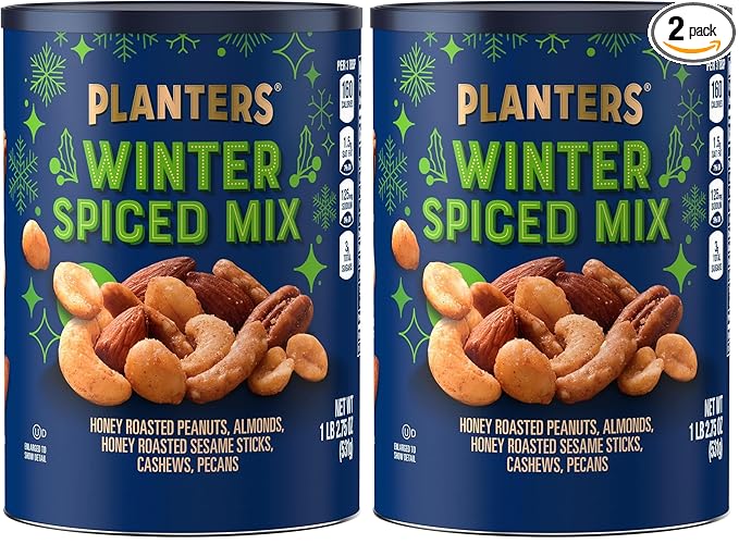 Planters Winter Spiced Mix Canister, 18.75 Ounce (Pack of 2)