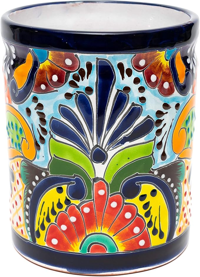 Utensil Holder For Counter Extra Large Utensil Holder, Mexican Talavera Pottery Kitchen Decor, Drawer Organizer, Spoon Holder, Ceramic Mexico Decor for Home Spatula Holder, Mexican Vase, Spoon Rest