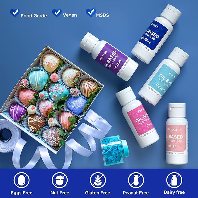 Oil Based Food Coloring for Chocolate - 30 Milliliters Upgraded Klein Blue Oil Food Color for Baking Cake Decorating, Edible Food Dye for Candy Melts Cookies Easter Egg Icing Fondant Meringues