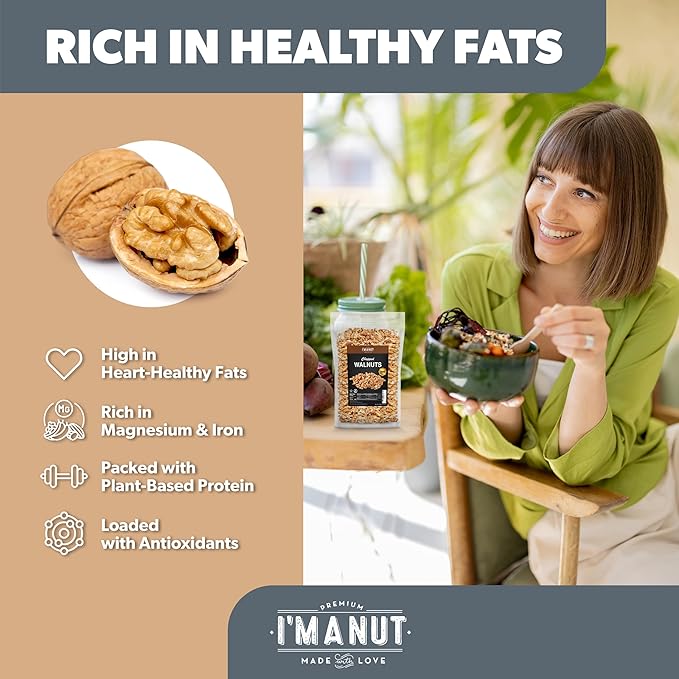 Premium Raw Chopped Walnuts 16oz (1 lb) - 100% Natural, No-PPO, Non-GMO, Batch-Tested Gluten & Peanut Free, Kosher, Small Batch Quality