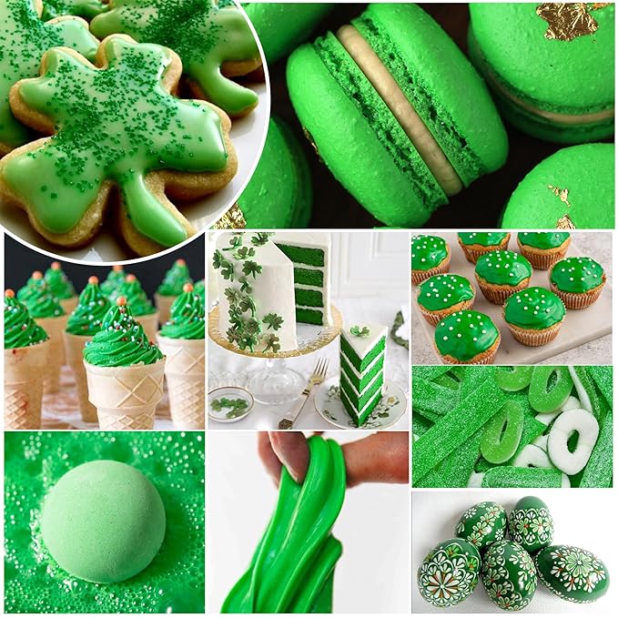 Food Coloring - Vivid Food Coloring for Baking, Cake Decorating, Cookie, Fondant, Macaron - Liquid Tasteless Food Color Dye for Airbrush, DIY Slime Making and Crafts - 6 fl.oz / 160ml (Green)