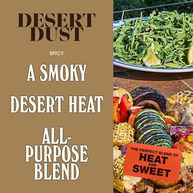 Desert Dust Spicy – All-Purpose Chiltepin Pepper Seasoning with Organic Date Sugar | Bold Medium-Hot Heat for Steak, Chicken, Seafood, Vegetables & More | Low-Glycemic, Gluten-Free | 5oz