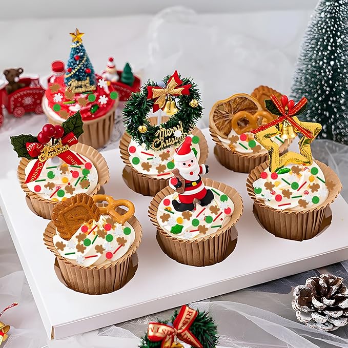 LEBERY Christmas Sprinkles Gingerbread Sprinkle White Winter Snowflake Sprinkle Red Green White Jimmies Edible Christmas Holiday Cake Sprinkles for Baking Ice Cream Cookies Cupcake Topper 8.4 Oz