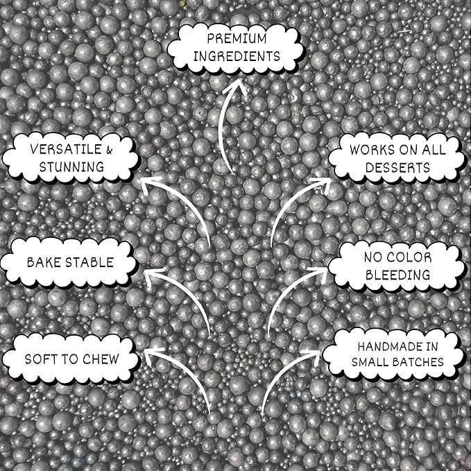 Confect Love Silver Metallic Disco Ball Sprinkles – Edible Cake Decorating Sugar Pearls | Shiny Silver Dessert Toppers for Cupcakes, Cookies, Cakes & Party Treats | Vegan, Gluten-Free, Nut-Free, Soy-Free, Dairy-Free, Palm Oil-Free- 4.2 Oz