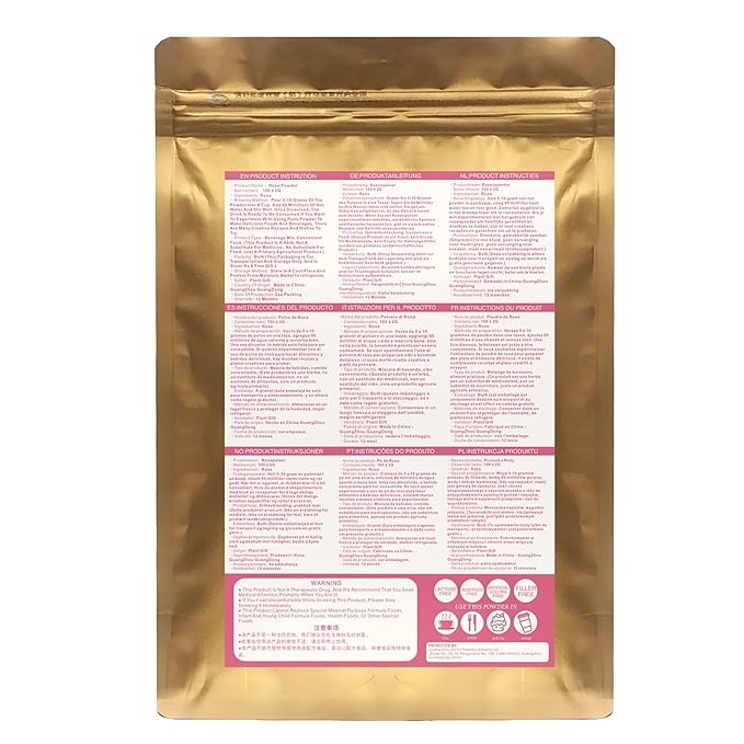 100% Natural Pure Rose Powder 100g/3.52oz 玫瑰粉 Edible Rose Petal Powder for Cooking & Baking - Natural Powdered Organic Rose Petals for DIY Face Masks, Skin & Hair Care Products