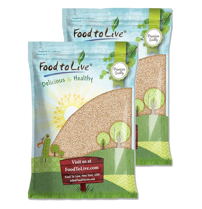 Food to Live Italian White Whole Grain Sorghum, 20 Pounds – Premium White Groats. Raw Milo Seeds. Vegan, Bulk Broom-corn. Durra is Great for Making Flour and Popped Jowar Dhani