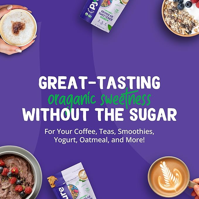 Pyure Organic All-Purpose Blend Stevia Sweetener | White Sugar Substitute, Zero Carb, Zero Sugar, Zero Calorie, Plant-Based Sweetener Perfect for Bakery & Restaurant Sugar Free Sweetening | 44 lb