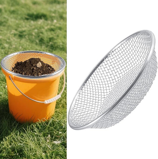 Sifter.Size 1/4" Mesh Soil Sifter Sieve - Heavy Duty Galvanized Screen for Compost, Dirt, Rocks, Gravel & Garden - Fits 5 Gallon Bucket, Rust-Resistant - Composting & Sifting Tool