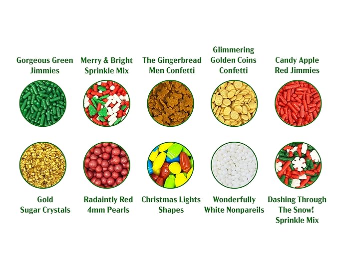 Mystic Sprinkles Christmas Holiday sprinkle Decorating Kits (Merry Little Christmas Sprinkle Decorating Kit 6.8oz)