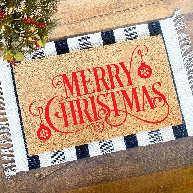 Christmas Stencils for Crafts Reusable Merry Christmas Stencil Xmas Holiday Stencils for Painting on Wood Doormats Fabrics