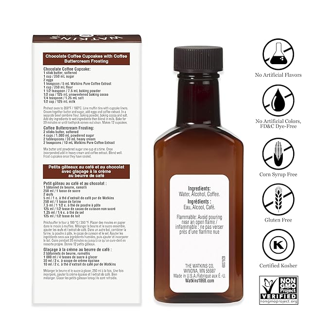 Watkins Pure Coffee Extract, 2 oz. Bottles, Pack of 6 (Packaging May Vary)