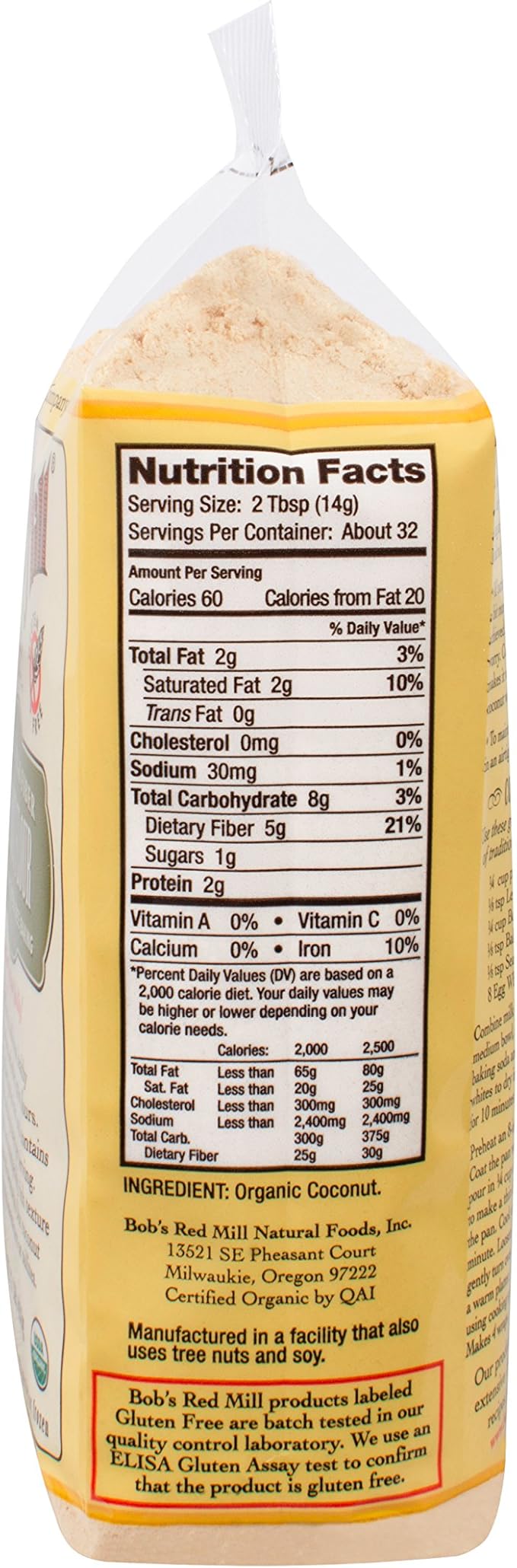 Bob's Red Mill Organic Coconut Flour, 16 Ounce (Pack of 4)