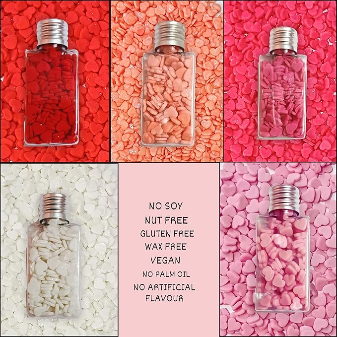 Confect Valentine Heart Sprinkles – Red, White & Pink Edible Sprinkle Mix | Pack of 5 for Cake, Cupcake, Cookie & Dessert Decorating | Celebration & Baking Sprinkles | Vegan, Gluten-Free – 5 Oz