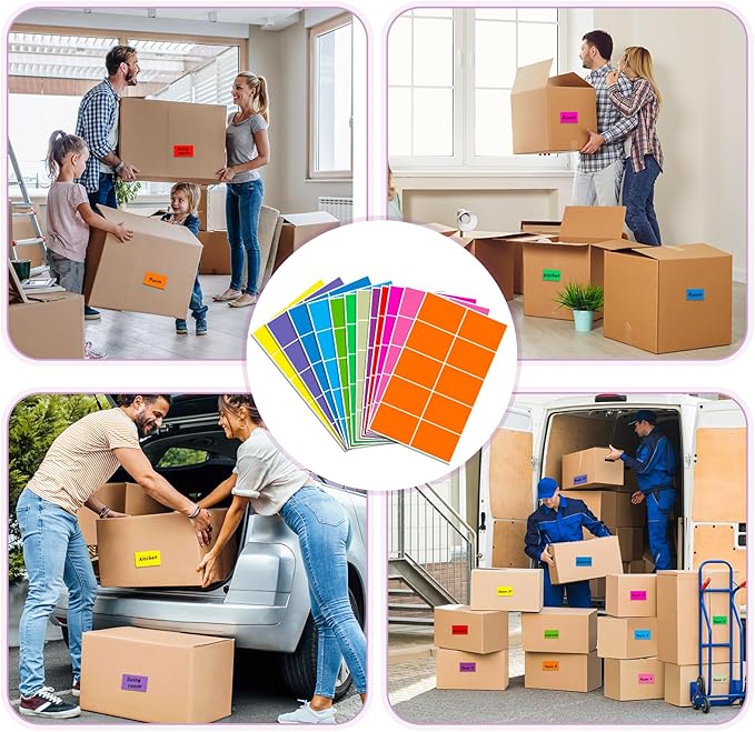 120 Pcs Colored Label Stickers,12 Colors 3" x 2" Color Coding Labels, Home Moving Labels, Name Sticker ﻿
