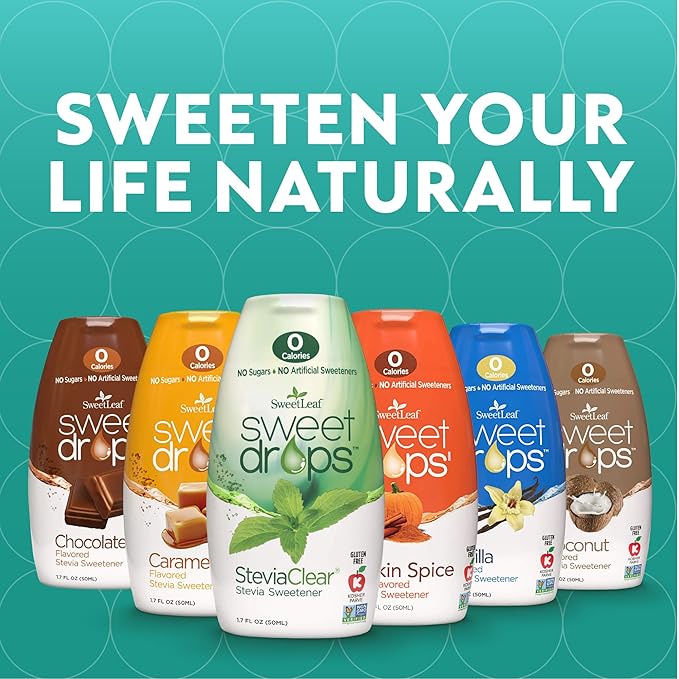 SweetLeaf Sweet Drops - Flavored Stevia Liquid Sweetener, Stevia Extract, Zero Calories, Gluten Free, Keto Friendly, Non GMO, Natural Flavors, Sugar Alternative - Chocolate, 1.7 Fl Oz (Pack of 6)