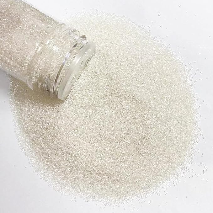PhilaeEC White Sanding Sugar Edible Sparkling Crystals for Baking Cake Decoration Cookie Ice Cream Cupcake Toppers Wedding Party Valentines Halloween Christmas Supplies 5oz