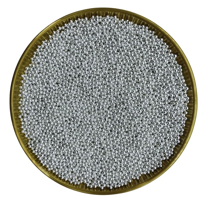 Edible Silver Pearl Sugar Sprinkles Candy 2mm Mini Pearls Cake Decorations Cupcake Toppers Cookie Decorating Perfect for Wedding Party Valentine Halloween Christmas Supplies 3OZ