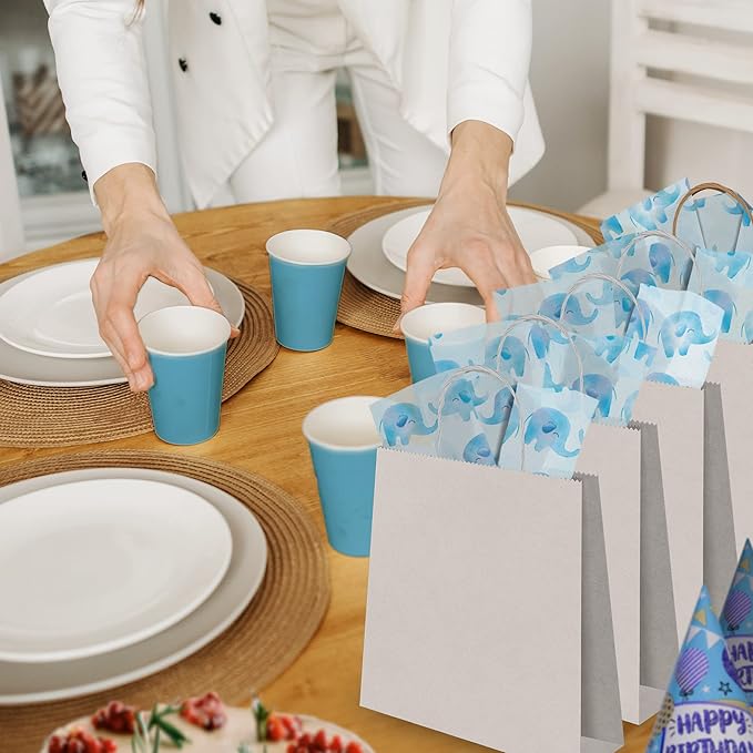 Blue Elephant Printed Tissue Paper for Gift Bags or Boxes and Wrapping - Baby Shower Bulk Decorative Art Tissue Paper for Packaging and Gifting | 24 Sheets 20" x 30"