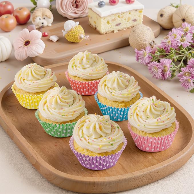 Standard Cupcake Liners 450 Count, Cute Polka Dots Paper Baking Cups Food Grade Disposable Cupcake Wrappers