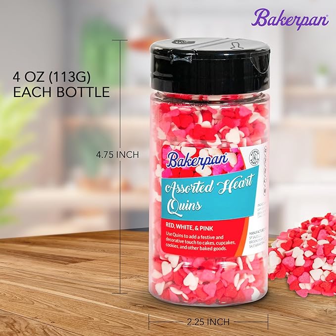 Bakerpan Quins Sprinkles for Cake Decorating - Fall Autumn Harvest Mix Confetti 4 Ounces - Thanksgiving Edible Confetti Sprinkles for Cupcakes, Ice Cream, Cookies, Cakes (Made in USA)