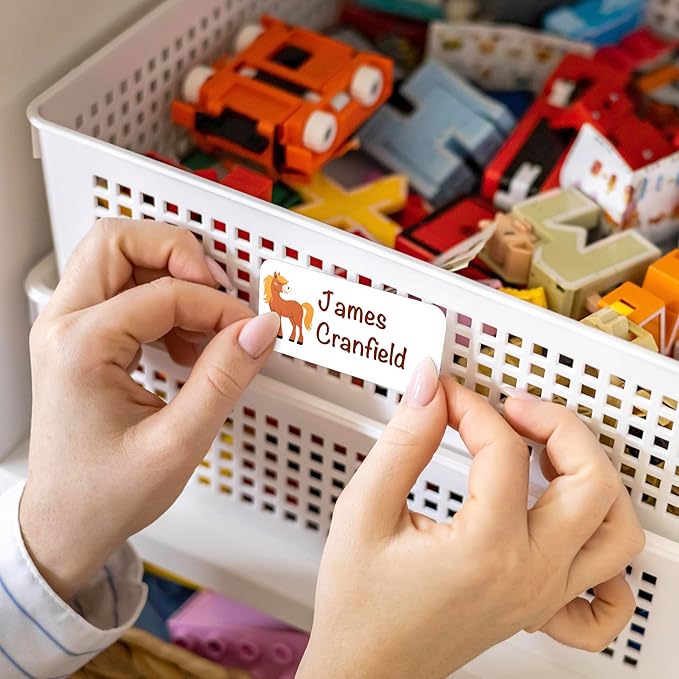 Personalized Waterproof Name Labels for Kids | Optional Packs 50, 150, 230 Labels | Custom Name Stickers for Kids' Clothing Tag, Water Bottle, Lunch Box, Customize Kid Name Label for Daycare Cowboy