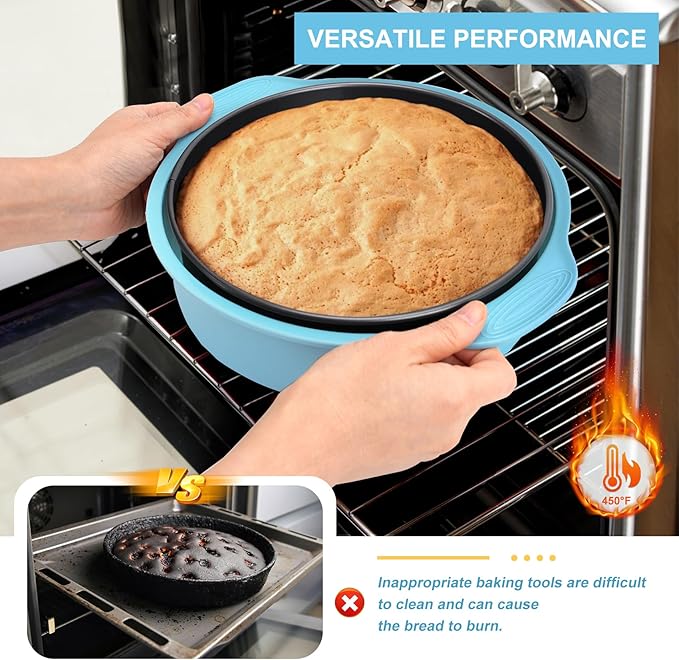 8.7 In Springform Pan, Round Leakproof Nonstick Removable Bottom Cheesecake Pan, Baking Silicone Protector with 50PCS Parchment Paper