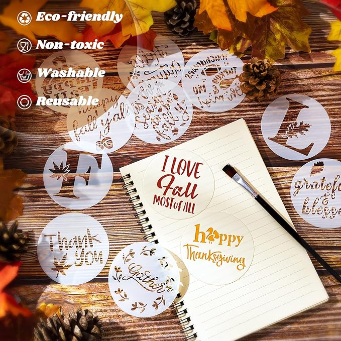 66 Pcs Small Stencils for Crafts Reusable 3 Inch Stencils for Painting on Wood DIY Craft Paint Template for Wall Home Decor Card Rock Canvas Drawing Holiday Ornament(Maple Leaf)