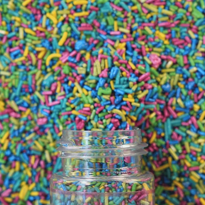 Confect Neon Rainbow Sprinkles Mix | Custom Blend Jimmies for Cake & Cookie Decorating – Edible Multicolor Toppings for Baking | Vegan, Dairy-Free, Palm Oil-Free- 4.2 Oz (Neon Burst)