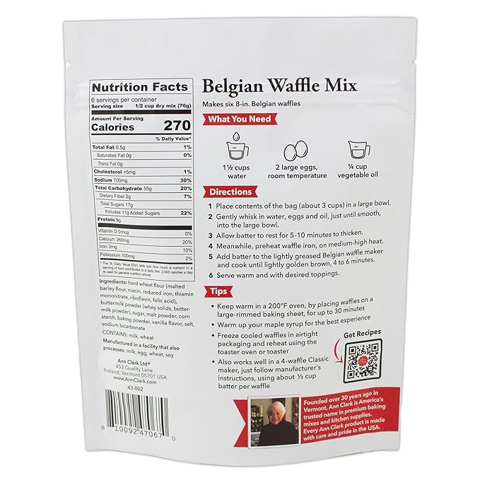 Ann Clark Gourmet Belgian Waffle Mix, 16 oz. (2 Pack)