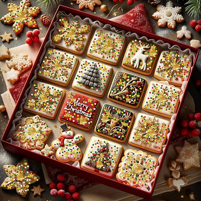 Morofme 3.5 oz Christmas Sprinkles Christmas Bells Sprinkle Edible Holiday Sprinkle Cake Topper Christma Candy Sprinkles Mini White Red Green Pearl Mix Golden Star for Dessert Cookie Cup Edge Decor