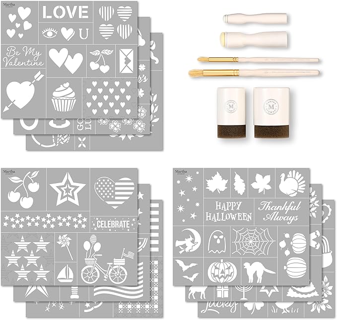 Martha Stewart 15 Pc Stencil Kit, Celebration