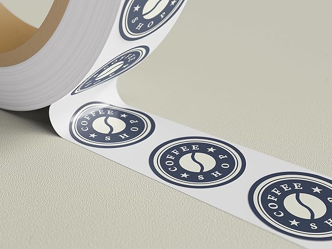 Premium Gloss BOPP Custom Sticker Rolls, Personalized Stickers for Business Logo, 50+ Labels
