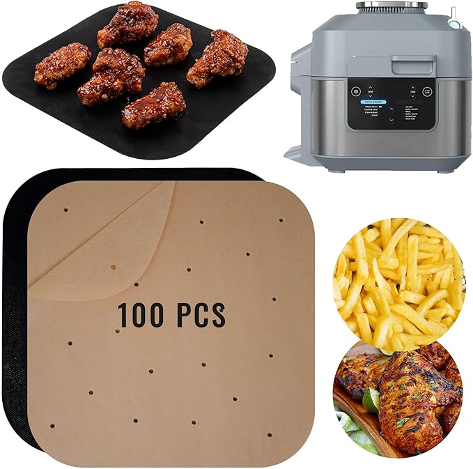 Air Fryer Parchment Paper Compatible with Ninja Speedi Airfryer, Pre-Cut Square Paper Liner Sheets for SF301 Speedy Rapid Cooker & Air Fryer, 6-Quart Capacity, 12-in-1 Disposable Sheets