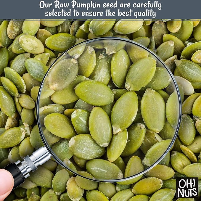 Oh! Nuts Pepitas Raw Unsalted Pumpkin Seeds - All-Natural Protein Power - Fresh, Healthy Keto Snacks - Resealable 2 Pound Bulk Bag - Unshelled Pepitas - Vegan & Gluten-Free Snacking