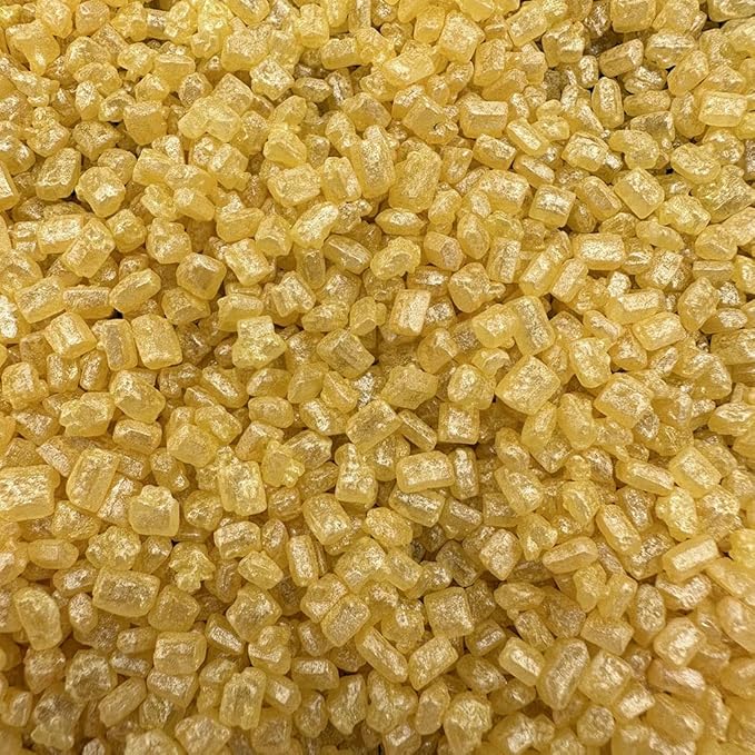 NIPEOR Golden Sugar Sprinkles – 4.6oz (130g) Edible Metallic Crystals for Cake & Cupcake Decorating, Christmas & Holiday Baking, Cookie Candy Sprinkles for Desserts & Ice Cream Toppings (Sugar Crystals - Golden)