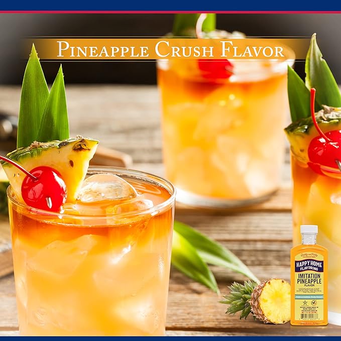 Happy Home Imitation Pineapple Flavoring, Certified Kosher, 7 oz.
